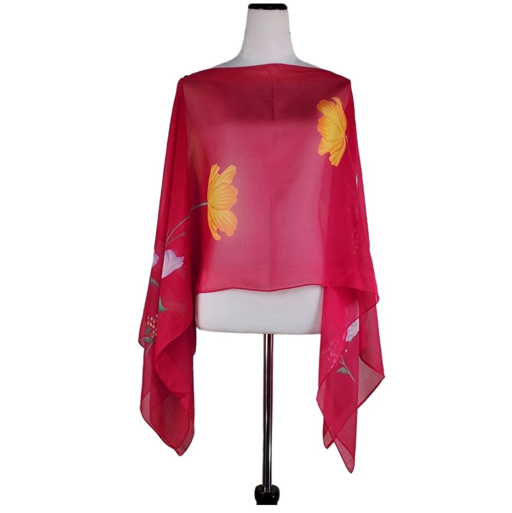 Magenta Swimsuit Coverup Wear in different ways Bright Pink Floral